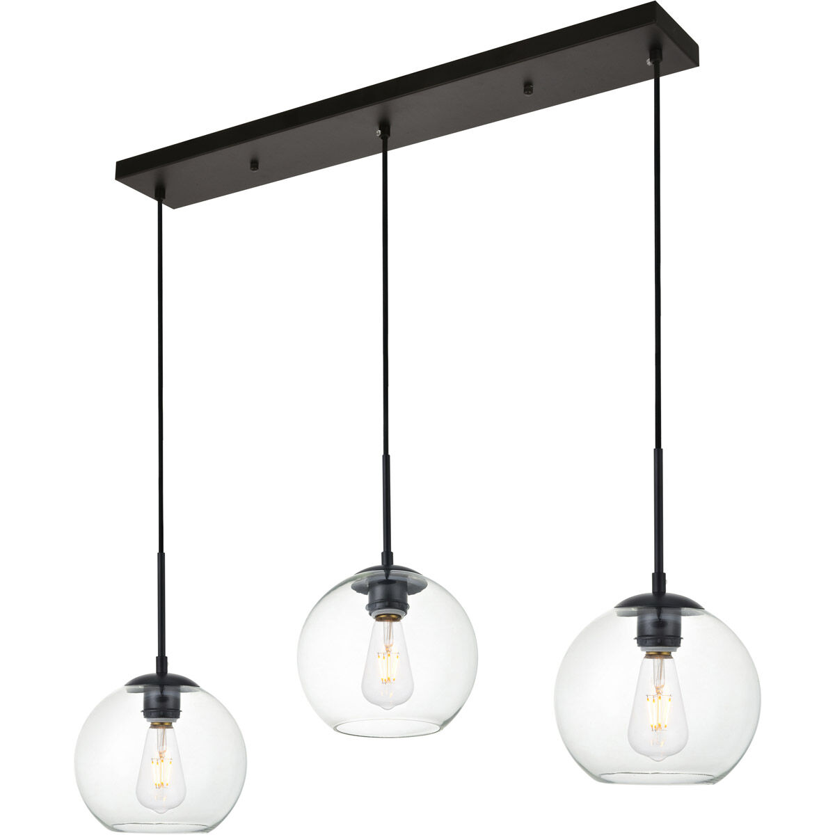 Huntington 3 Light 8 inch Black Pendant Ceiling Light