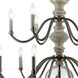 Middlesex 15 Light 36 inch Aged Black with Aged Gray and Clear Chandelier Ceiling Light