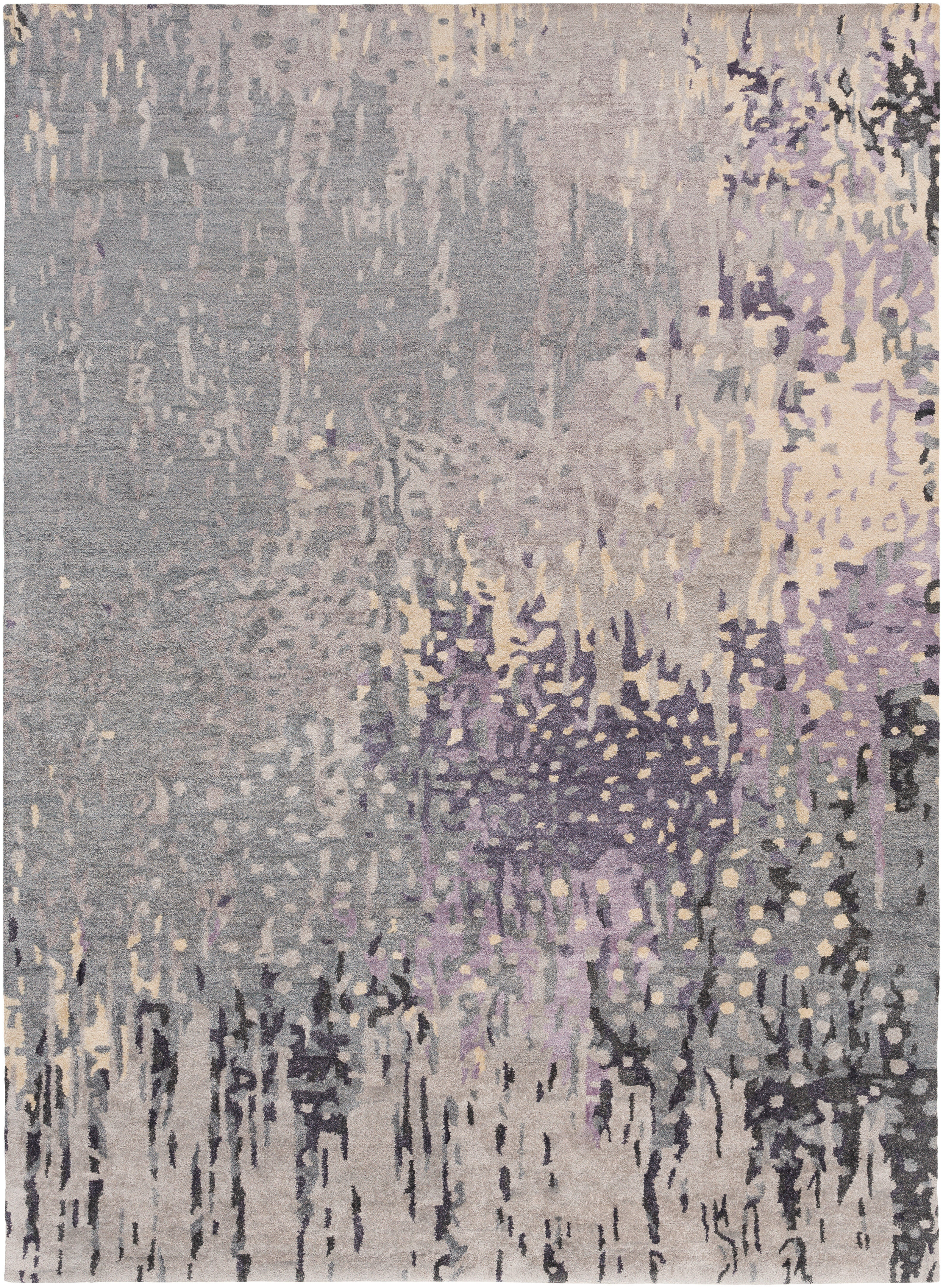 Floral Park 132 X 96 inch Dark Purple Rug, Rectangle