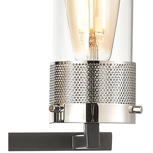 Wilkins 4 Light 32 inch Matte Black with Polished Nickel Vanity Light Wall Light