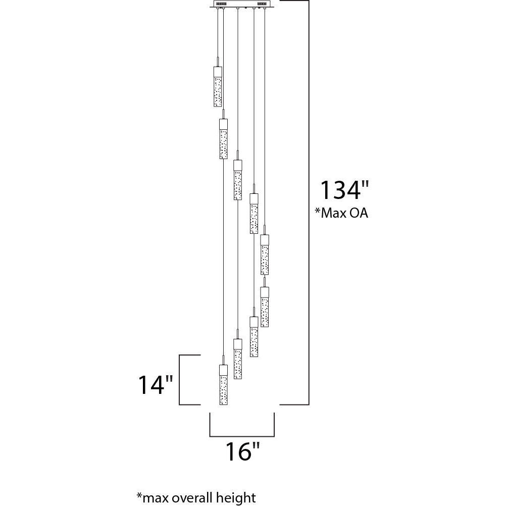 Berwick LED 16 inch Polished Chrome Multi-Light Pendant Ceiling Light
