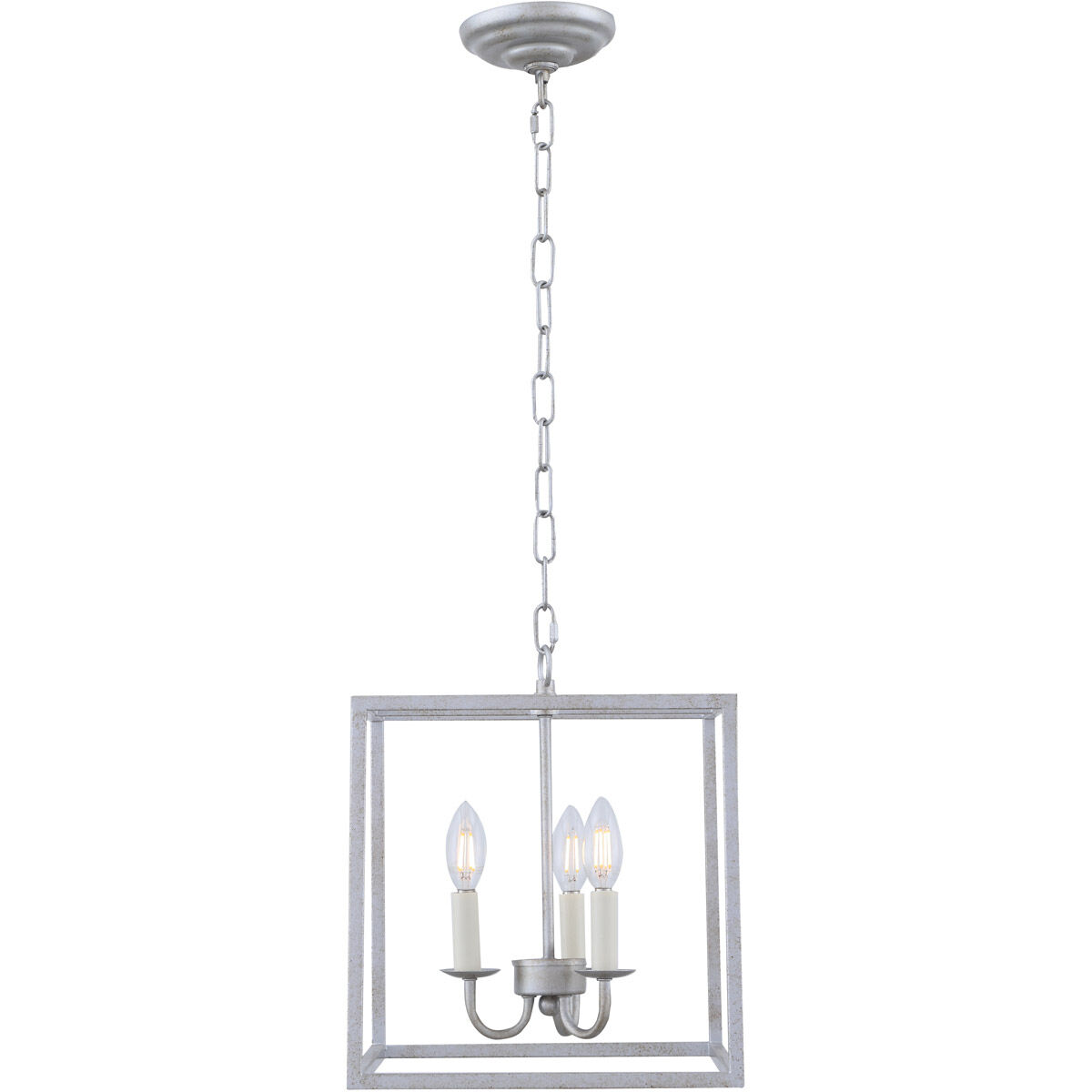 Oyster Bay 3 Light 12 inch Vintage Silver Pendant Ceiling Light
