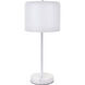 Peru 21 inch 40 watt White with White Marble Table lamp Portable Light