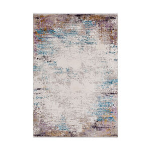 McCandless 36 X 24 inch Dark Purple/Bright Purple/Bright Yellow/Sky Blue Rugs, Rectangle