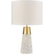 Cassandra 22 inch 150 watt Grey Terazzo with Gold Table Lamp Portable Light