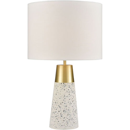 Cassandra 22 inch 150 watt Grey Terazzo with Gold Table Lamp Portable Light
