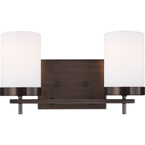 Reading 2 Light 14 inch Brushed Oil Rubbed Bronze Bath Vanity Wall Light