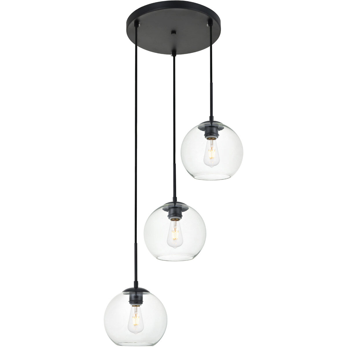Huntington 3 Light 18 inch Black Pendant Ceiling Light