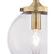 Altoona 1 Light 33 inch Antique Gold with Matte Black and Clear Sconce Wall Light