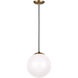 Abington 1 Light 10 inch Satin Brass Pendant Ceiling Light