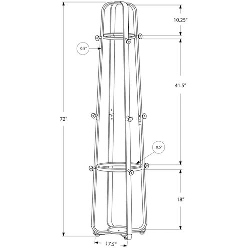 Auburn 72 inch Silver Coat Rack