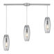 Greece 3 Light 5 inch Polished Chrome Multi Pendant Ceiling Light, Linear