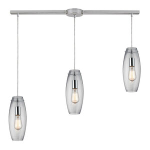 Greece 3 Light 5 inch Polished Chrome with Clear Multi Pendant Ceiling Light