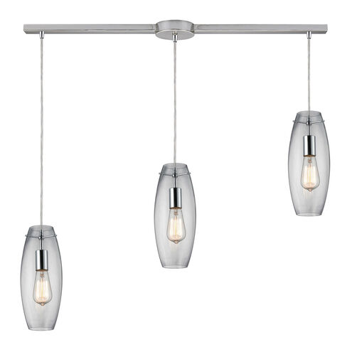 Greece 3 Light 5 inch Polished Chrome with Clear Multi Pendant Ceiling Light