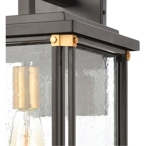 Gettysburg 1 Light 18 inch Matte Black with Brushed Brass Outdoor Wall Sconce