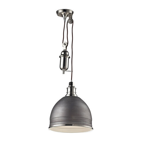 Perkasie 1 Light 12 inch Polished Nickel with Weathered Zinc Mini Pendant Ceiling Light