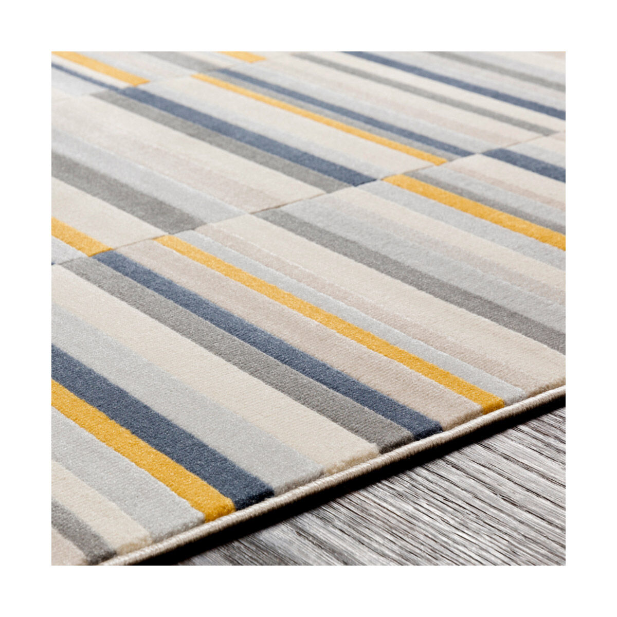 Islip 87 X 63 inch Mustard/Charcoal/Light Gray/Beige/Khaki/Taupe Rugs, Rectangle