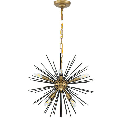 Esopus 8 Light 20 inch Brass and Black Pendant Ceiling Light