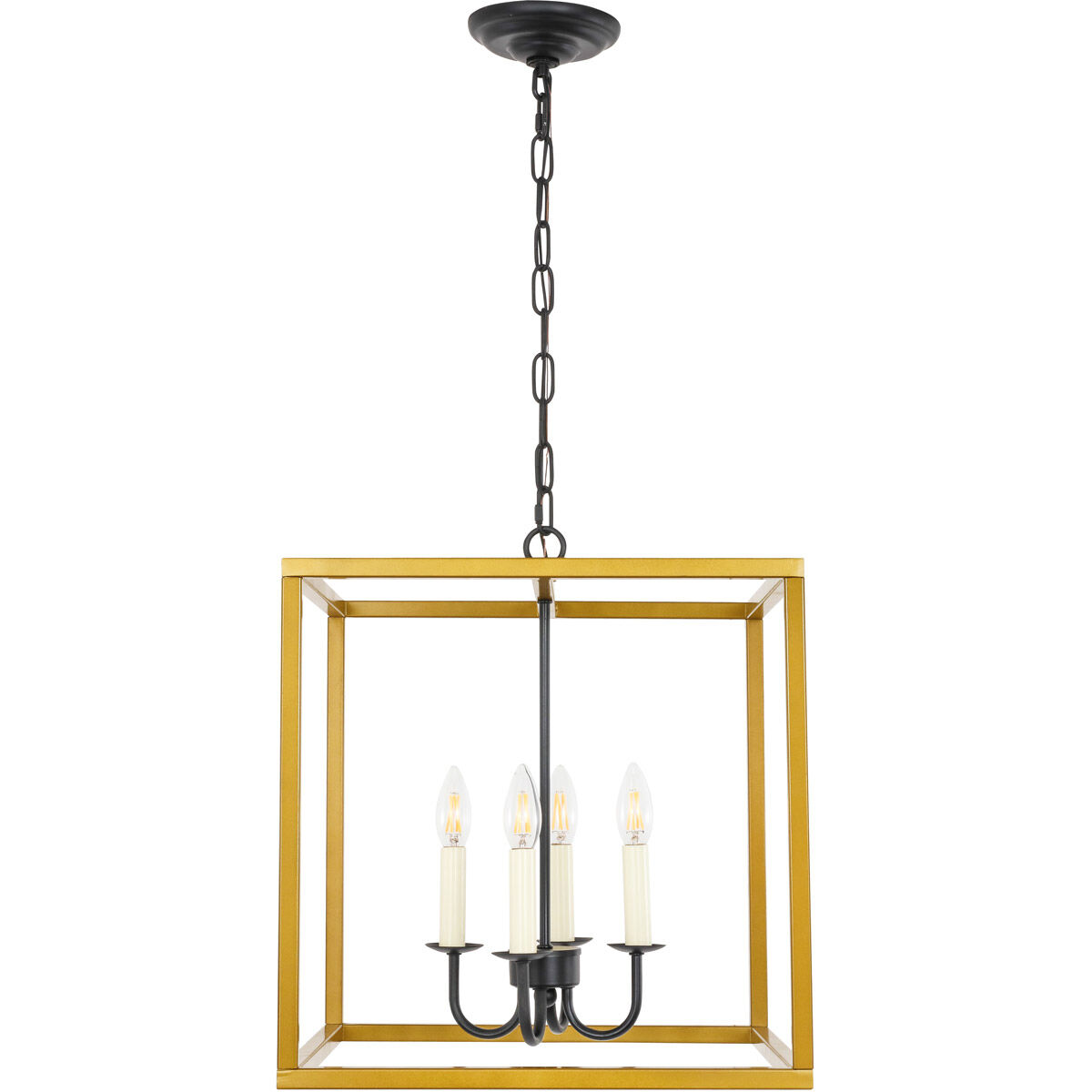 Oyster Bay 4 Light 16 inch Brass and Black Pendant Ceiling Light