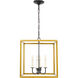 Oyster Bay 4 Light 16 inch Brass and Black Pendant Ceiling Light