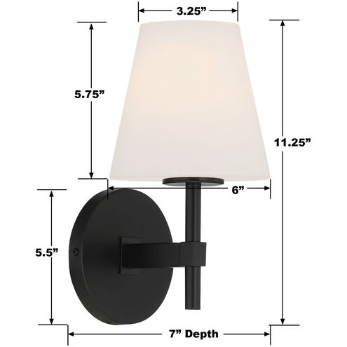 Harleigh 1 Light 6 inch Black Bathroom Vanity Wall Light