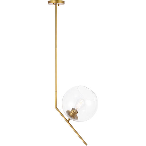 Monroe 1 Light 10 inch Brass Pendant Ceiling Light