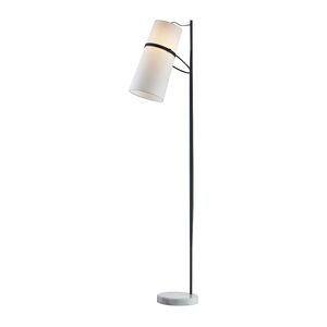 Stowe 70 inch 100 watt Matte Black with White Floor Lamp Portable Light