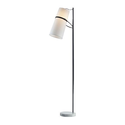 Stowe 70 inch 100 watt Matte Black with White Floor Lamp Portable Light