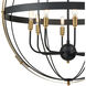 Clairton 8 Light 32 inch Matte Black with Satin Brass Chandelier Ceiling Light