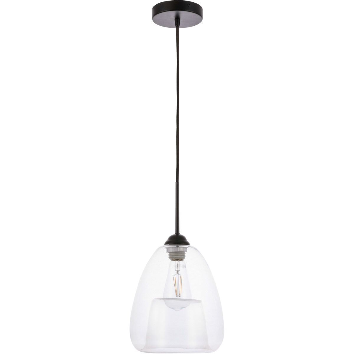 Menallen 1 Light 8 inch Black Pendant Ceiling Light