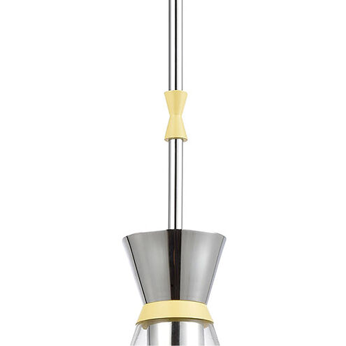 Pomfret 1 Light 6 inch Polished Chrome with Yellow and Clear Mini Pendant Ceiling Light
