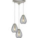 Murrysville 3 Light 10 inch Satin Nickel Mini Pendant Ceiling Light, Triangular