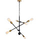 Newtown 6 Light 29 inch Black and Brass Pendant Ceiling Light