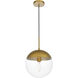 Oyster Bay 1 Light 12 inch Brass Pendant Ceiling Light