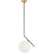 Monroe 1 Light 10 inch Black and Brass Pendant Ceiling Light