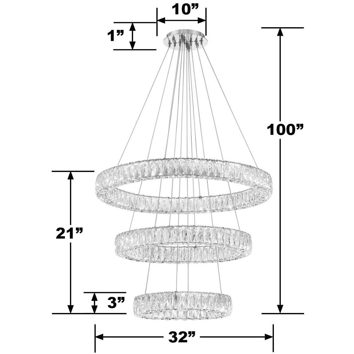 Dickinson 1 Light 32 inch Chrome Pendant Ceiling Light
