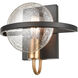 Homer 1 Light 10 inch Matte Black with Satin Brass Sconce Wall Light