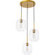 Syracuse 3 Light 17.5 inch Brass Pendant Ceiling Light