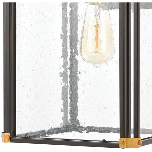 Gettysburg 1 Light 18 inch Matte Black with Brushed Brass Outdoor Wall Sconce