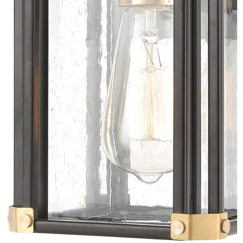 Gettysburg 1 Light 11 inch Matte Black with Brushed Brass Outdoor Wall Sconce