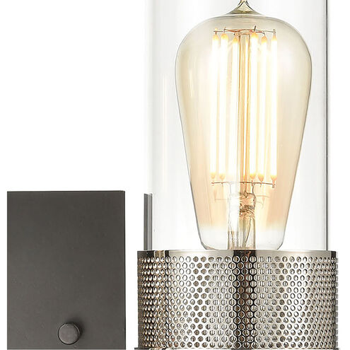 Wilkins 2 Light 13 inch Matte Black with Polished Nickel Vanity Light Wall Light