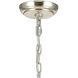 Walker 8 Light 28 inch Matte White with Silver Leaf Chandelier Ceiling Light