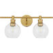 Syracuse 2 Light 19 inch Brass Wall sconce Wall Light