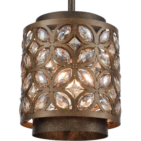 Strabane 1 Light 8 inch Deep Bronze with Clear Mini Pendant Ceiling Light