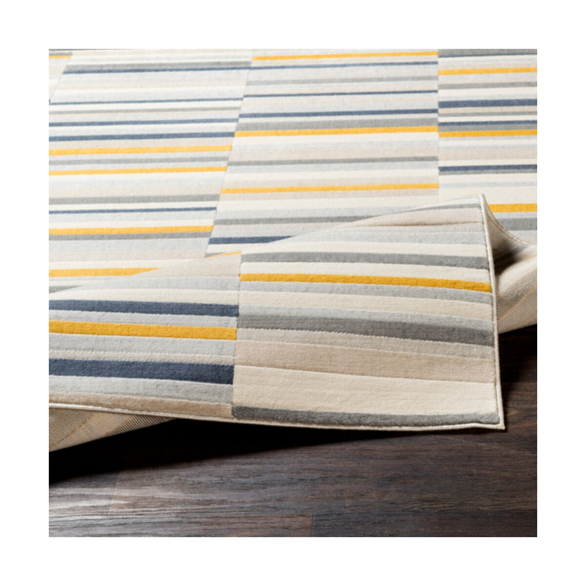 Islip 87 X 63 inch Mustard/Charcoal/Light Gray/Beige/Khaki/Taupe Rugs, Rectangle
