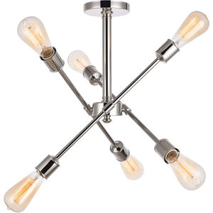 Newtown 6 Light 17 inch Polished Nickel Flush Mount Ceiling Light