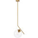 Monroe 1 Light 10 inch Brass Pendant Ceiling Light