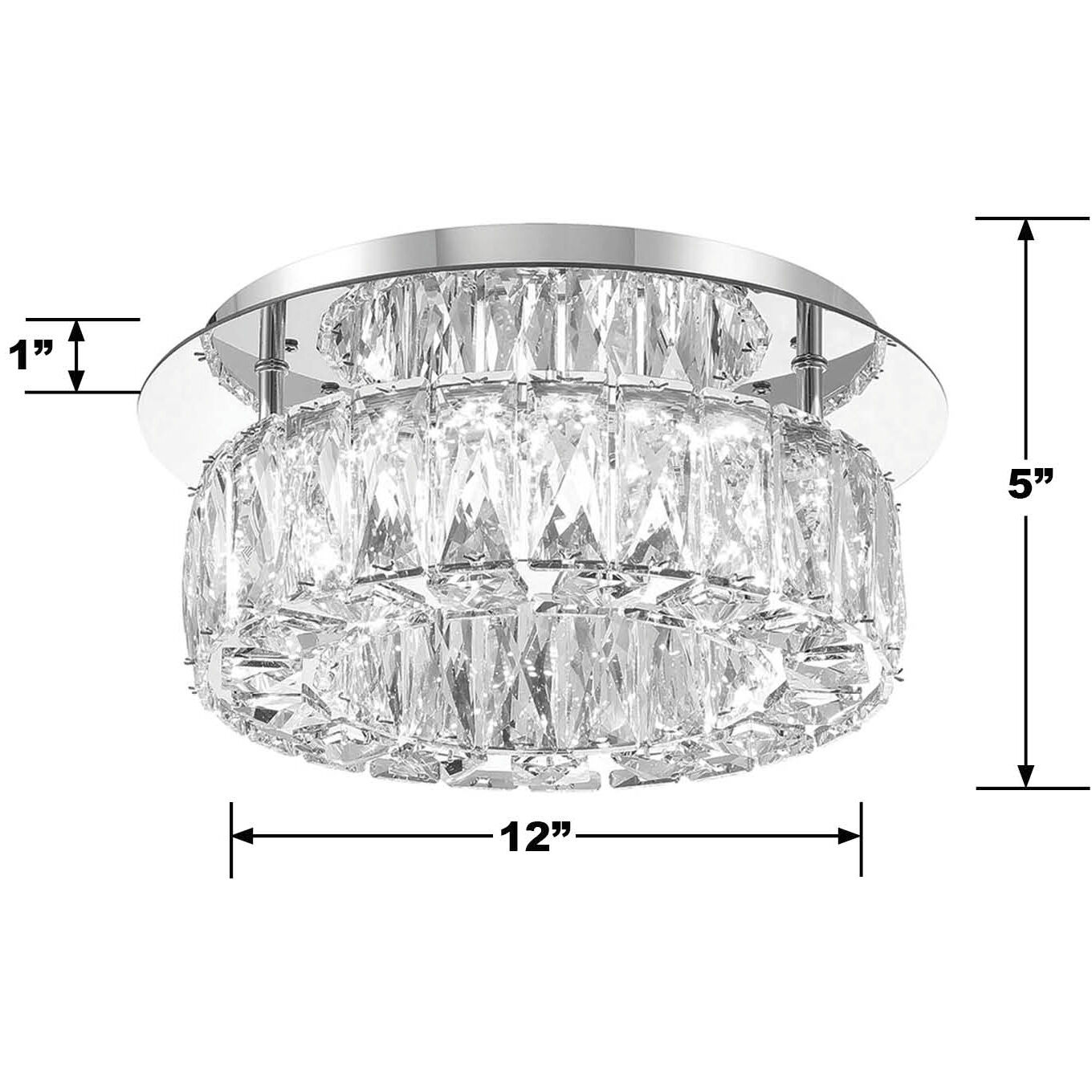 Dickinson 1 Light 12 inch Chrome Flush Ceiling Light