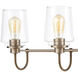 Clarion 4 Light 35 inch Light Wood with Satin Nickel Vanity Light Wall Light