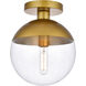 Oyster Bay 1 Light 10 inch Brass Flush Mount Ceiling Light